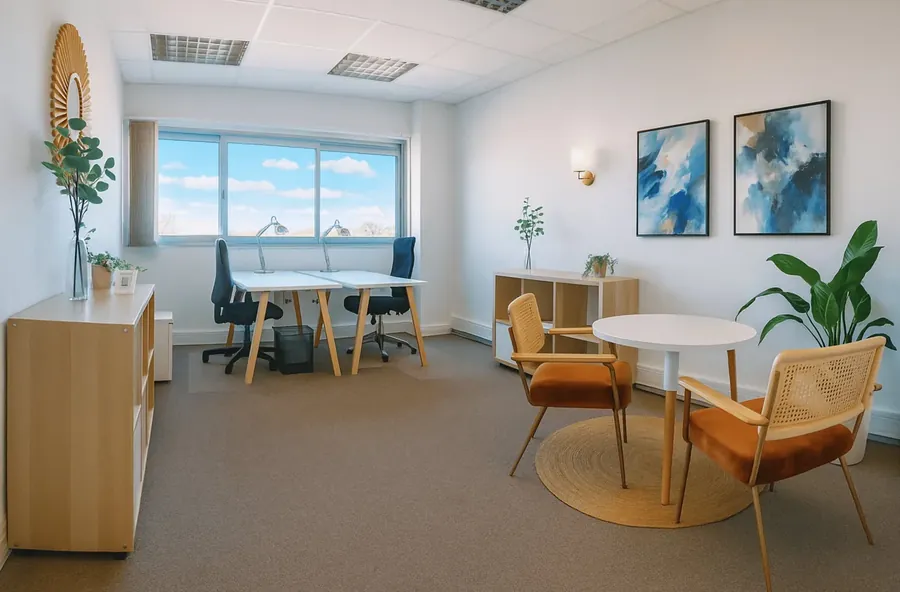 Bureau équipé double poste — Espace Entreprise Millénaire